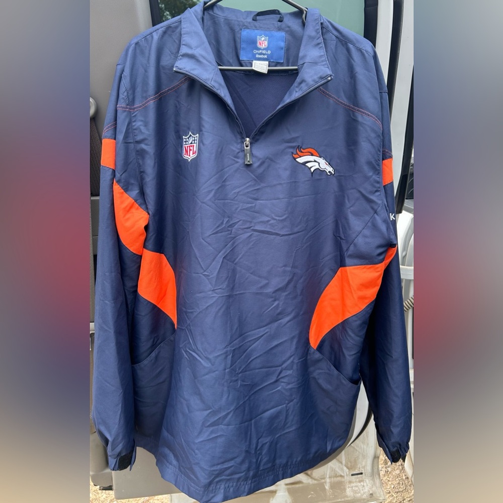 Denver Broncos Nike On Field Apparel Mens XL Qtr Zip Pull Over